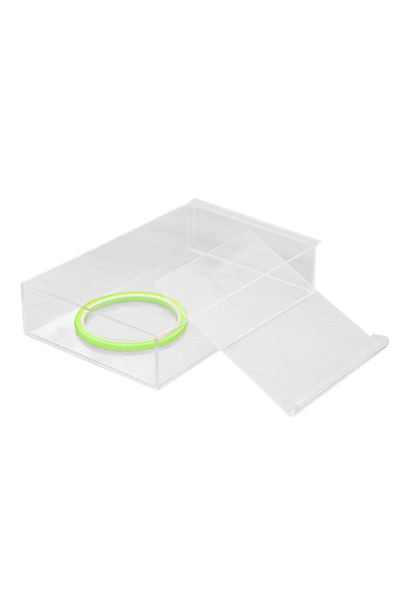 Acrylic Jewelry Organizer Box with Sliding Lid, Clear Storage Case for Bracelets, Rings, Watches, Accessories, Durable Display Container for Home or Office Use, Transparent Design