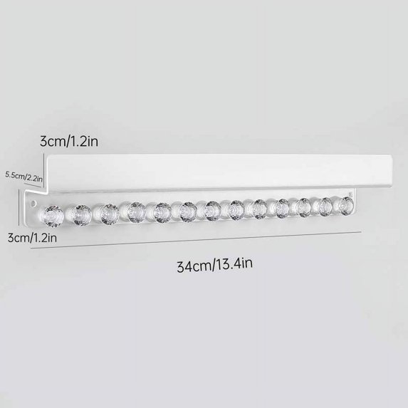 Acrylic Jewelry Storage Holder with 13 Hook Hanging Wall Shelves for Necklace Earrings Ring Scarf Organizer Bathroom Accessories (1Pcs storage rack)