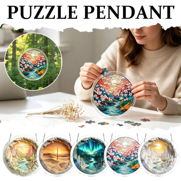 Acrylic Jigsaw Puzzle-Emerald Flame Hummingbird, Window Acrylic Puzzle, DIY Kits for Adults, Home Decor Gift for Women, Mom, Friends