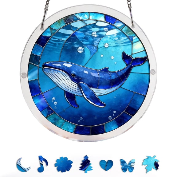 Acrylic Jigsaw Puzzle Suncatcher, 7.4 in Animal Series Sun Catcher Stained Glass Acrylic Puzzle Decoration for Women Men Mom Birthday Gift Home Decor