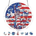 thumbnail image 1 of Acrylic Jigsaw Puzzle Suncatcher-Stress Relief Jigsaw Puzzle, Window Suncatcher Acrylic Puzzle, DIY Suncatcher Kits for Adults, Home Decor Gift for Women, Mom, Friends（7.4in） 4th of July Vermilion, 1 of 9
