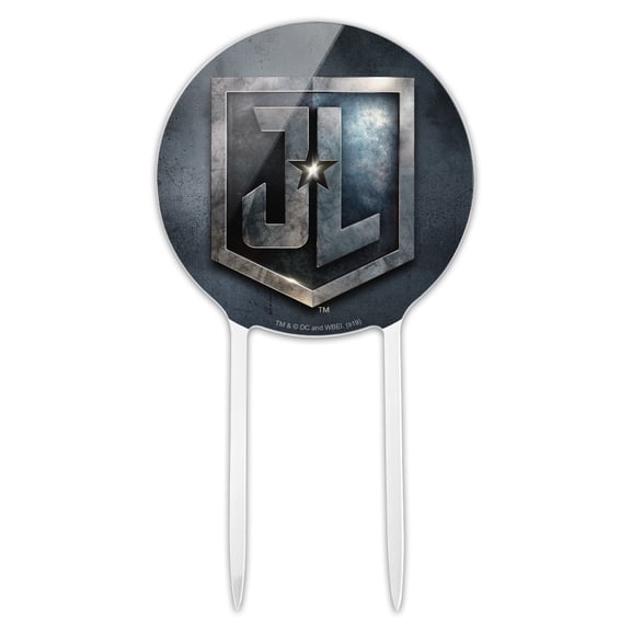 Acrylic Justice League Movie Logo Cake Topper Party Decoration for Wedding Anniversary Birthday Graduation