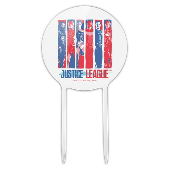 Acrylic Justice League Red, White and Blue Cake Topper Party Decoration for Wedding Anniversary Birthday Graduation