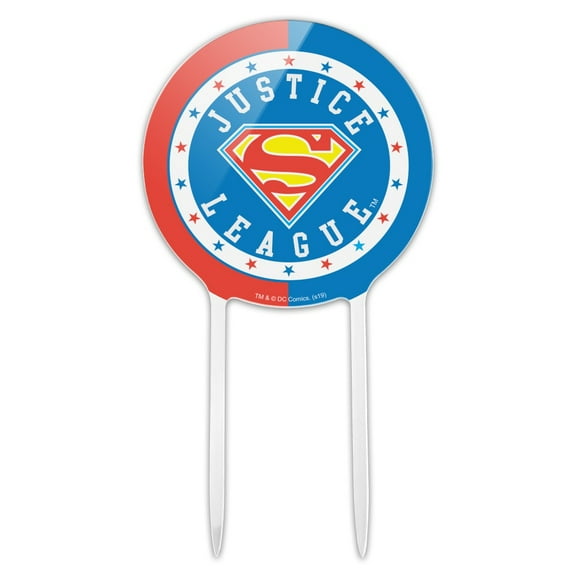 Acrylic Justice League Superman Athletic Logo Cake Topper Party Decoration for Wedding Anniversary Birthday Graduation
