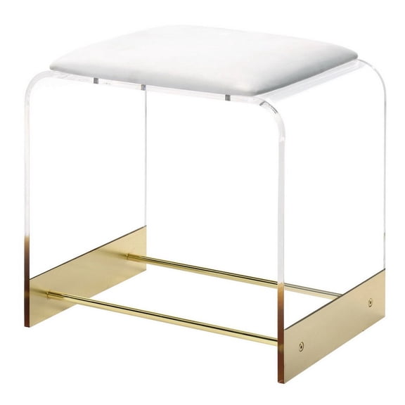Acrylic Kayla Vanity Stool- Gold