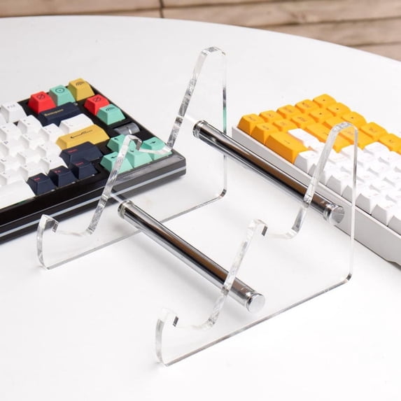 Acrylic Keyboard Display Stand for Desks, Transparent Removable Holder for Tablets and Photo Frames, Stylish Desktop Organizer for Tech Enthusiasts, Durable Modern Stand for Office Use, by UKHCCC