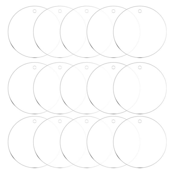 Acrylic Keychain Blanks, 2.5 Inch Round Clear Disc Ornaments for DIY Keychain, Crafting Projects 2 Inch Transparent