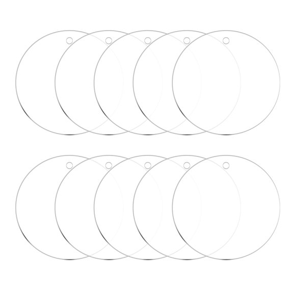 Acrylic Keychain Blanks, 2.5 Inch Round Clear Disc Ornaments for DIY Keychain, Crafting Vinyl Projects 3.5 Inch Transparent