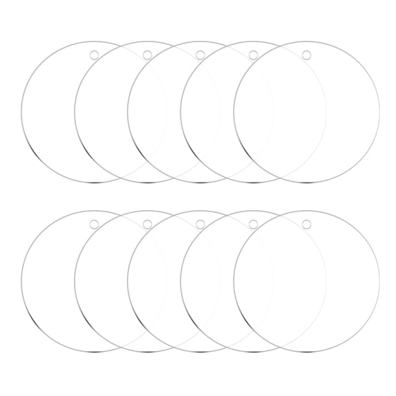 Acrylic Keychain Blanks, 2.5 Inch Round Clear Disc Ornaments for DIY Keychain, Crafting Vinyl Projects 4 Inch Transparent