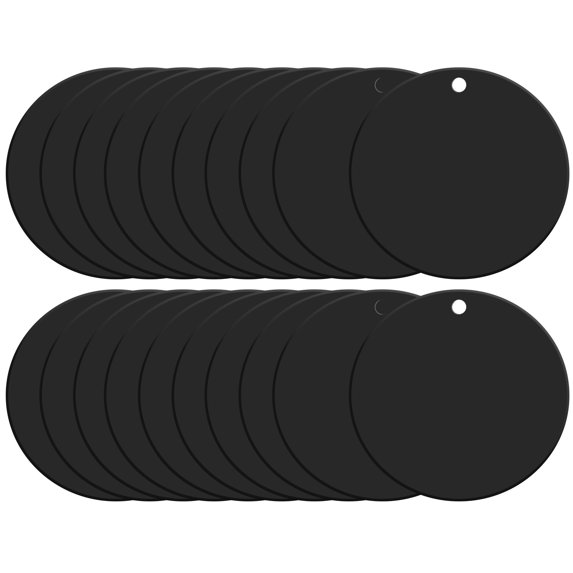 Uxcell Acrylic Keychain Blanks, 4 Inch Round Clear Disc Ornaments with Hole, Black, Pack of 20