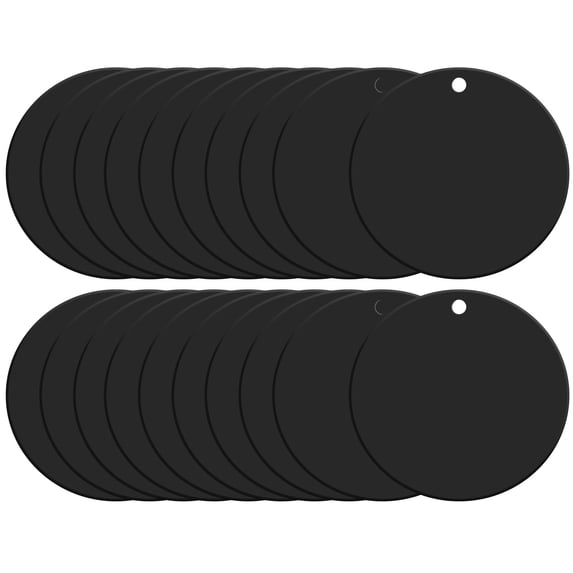 Uxcell Acrylic Keychain Blanks, 4 Inch Round Clear Disc Ornaments with Hole, Black, Pack of 25
