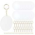 thumbnail image 1 of Acrylic Keychain Blanks 2 Inch Dia Clear Disc Ornaments Golden Key Chain with Open Jump Ring, 36 Set, 1 of 6