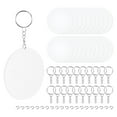 thumbnail image 1 of Acrylic Keychain Blanks 2 Inch Dia Clear Disc Ornaments Key Chain with Open Jump Ring, 48 Set, 1 of 6