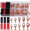 Battery Cable Ends, 150Pcs Copper Cable Wire Lugs, AWG 2 4 6 8 10 12