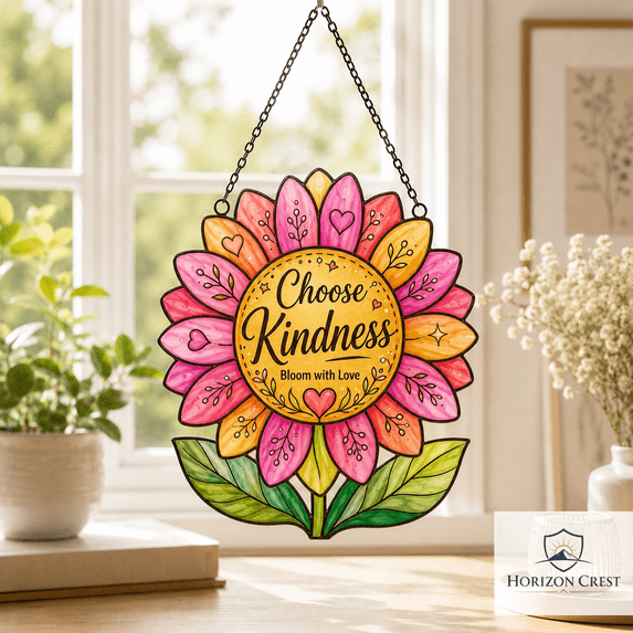 Acrylic Kindness Gift Window Hanging, Flower Suncatcher for Teacher or ...