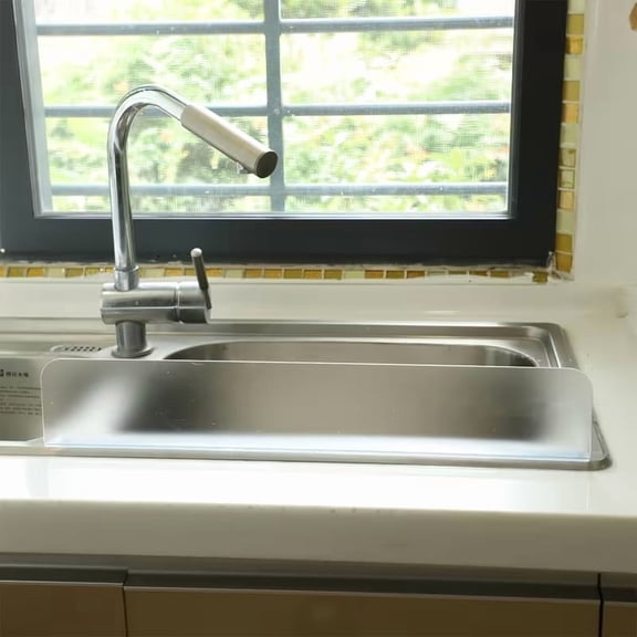 Acrylic Kitchen Sink Splash Guard Square Dishwashing Shield with Steel Edge