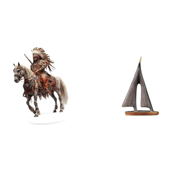 Acrylic Knight Sailboat Sculpture Waterproof Resin Unique Figurine Home Hotel Desk Living Room Decor