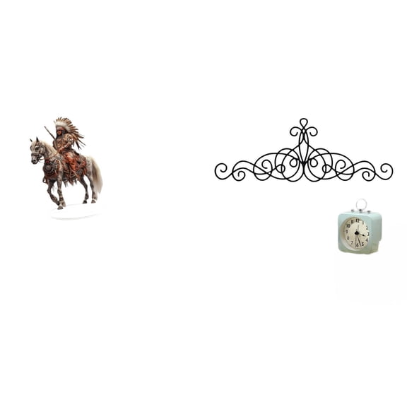 Acrylic Knight Table Centerpiece Scroll Metal Wall Art Unique Waterproof Design for Home and Office Decor