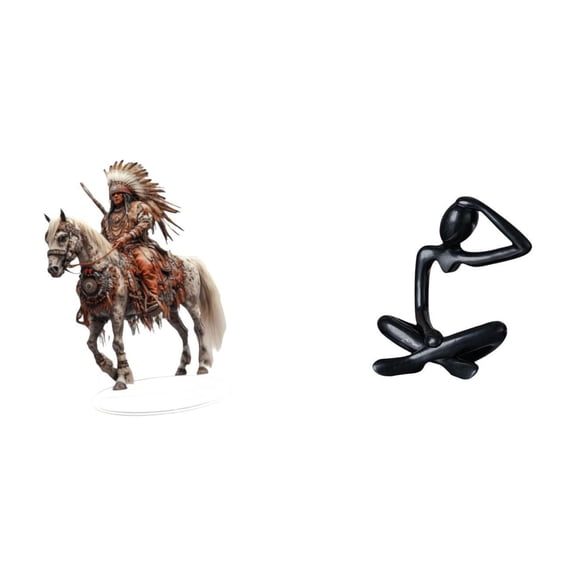 Acrylic Knight Thinker Statue Waterproof Abstract Sculpture Unique Table Centerpiece for Home Office Shelf Decor