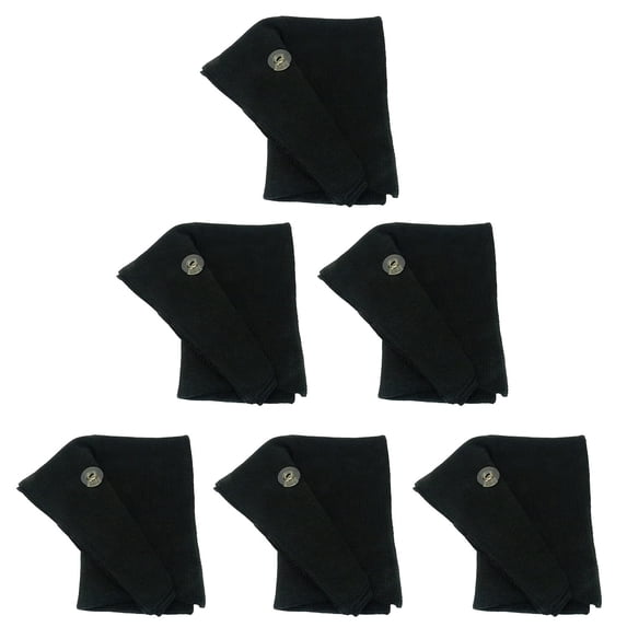 Acrylic Knitted Ladies' Shoulder Wrap/Scarf, Big Buttons, Versatile Black Lot Of 6
