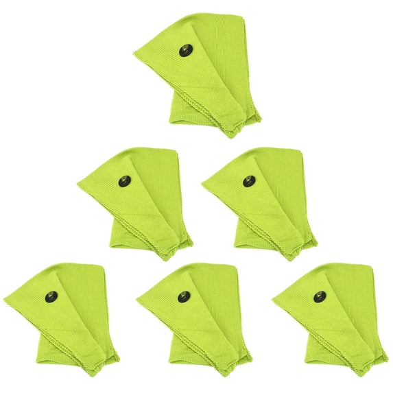 Acrylic Knitted Ladies' Shoulder Wrap/Scarf, Big Buttons, Versatile Lime, Lot Of 6