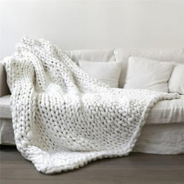 47 x 59 Knit Blanket Super Soft Chunky Knit Throw Blanket for Bed Cozy Throw Blankets Chunky Knit Throw Blanket Blankets and Throws for Sofa Large Throw Blanket Walmart