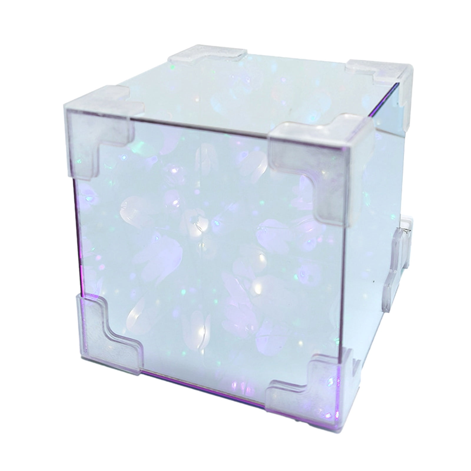 Acrylic LED Cube Light, Clear Light Box with Colorful Fairy Lights for ...