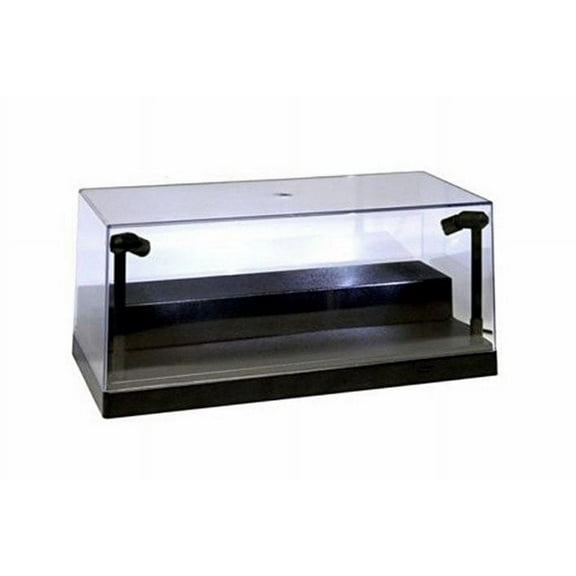 Acrylic LED Display Cases w/Black Plastic Base - 1/24 Scale Illuminated Showcase for Diecast Vehicle - BOX OF 6 CASES