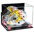 thumbnail image 1 of Acrylic Lacrosse Helmet Display Case with Mirror, Wall Mount, Pink Risers and Clear Base (A002-PNR), 1 of 3