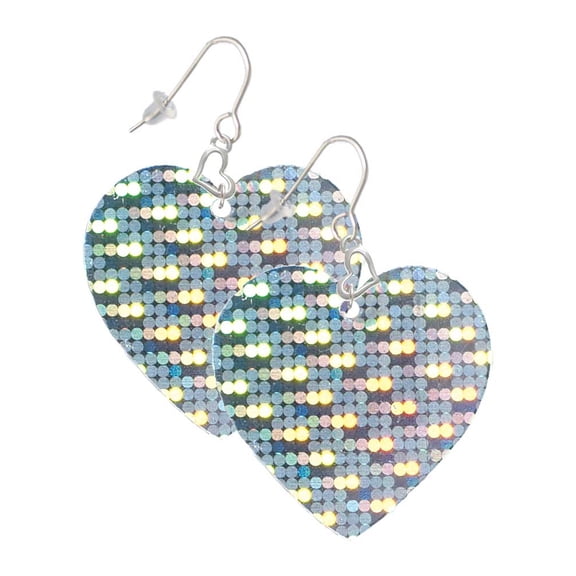 Acrylic Large Hologram Heart Heart French Earrings