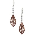 thumbnail image 1 of Acrylic Large Leaf Pearly Brown Crystal Madison Leverback Earrings, 1 of 2