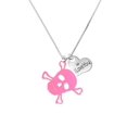 thumbnail image 1 of Acrylic Large Pink Skull I Love You Heart Necklace, 1 of 2