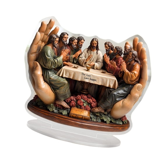 Acrylic Last Supper Sculpture Religious Desk Decor for Home Spiritual Display