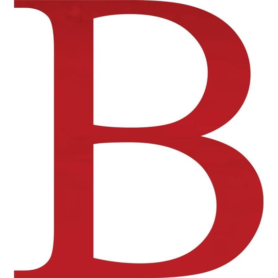 Red B Transparent Acrylic Letter B Times, 6'' Tall Transparent Red Acrylic Alphabet ...
