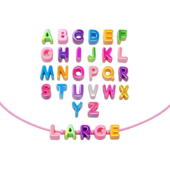 Acrylic Letter Beads, 26 Pcs Thick Bubble Alphabet Beads with Large Hole, Chunky Plastic Letters for Jewelry Making, Keychain, Bag Charm, DIY Crafts Decoration, 6 Styles