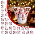 thumbnail image 1 of Acrylic Letter Christmas Ornament Pink Snowman Monogram Hanging Decoration with Initial for Xmas Tree Gift for Friends (3.15In), 1 of 7