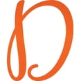 thumbnail image 1 of Acrylic Letter D Script, 3'' Tall Fluorescent Orange Alphabet Craft, Color Options, 1 of 5