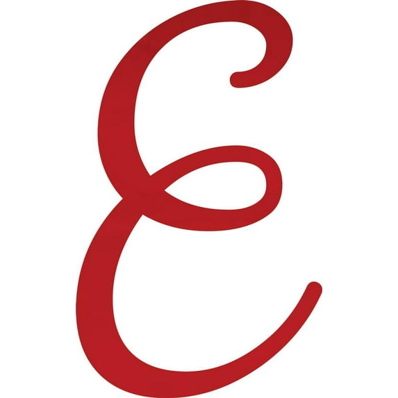 Acrylic Letter E Script, 3'' Tall Transparent Red Alphabet Craft, Color Options