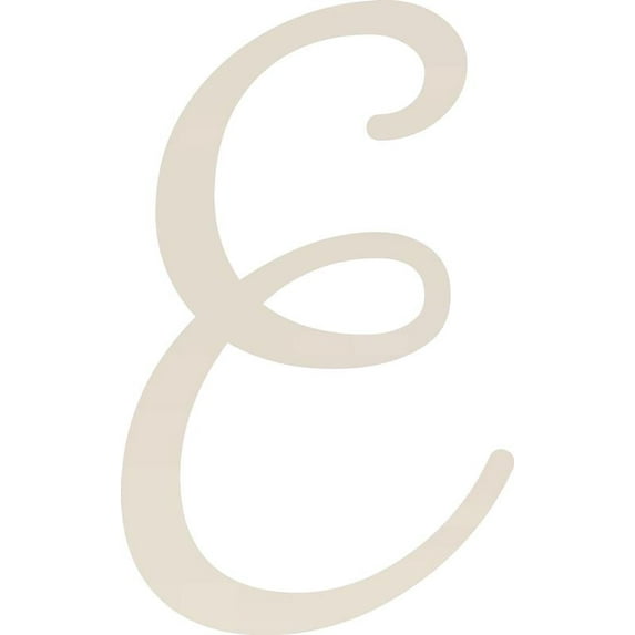 Acrylic Letter E Script, 3'' Tall White Alphabet Craft, Color Options