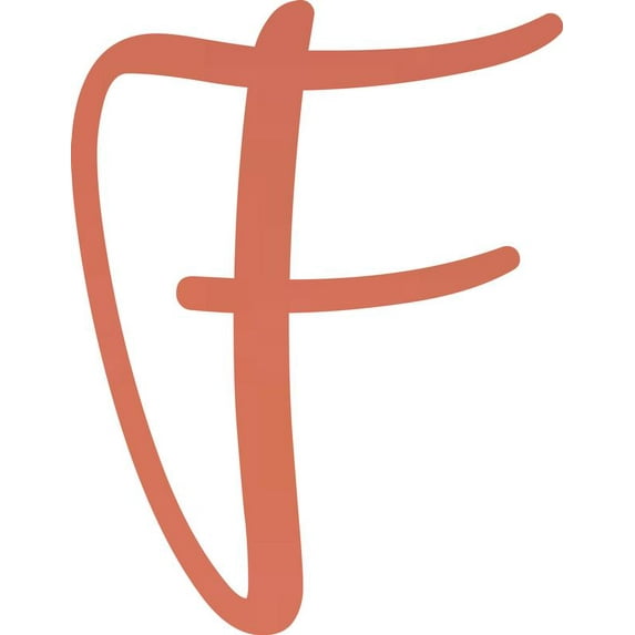 Acrylic Letter F Script, 3'' Tall Pastel Coral Alphabet Craft, Color Options