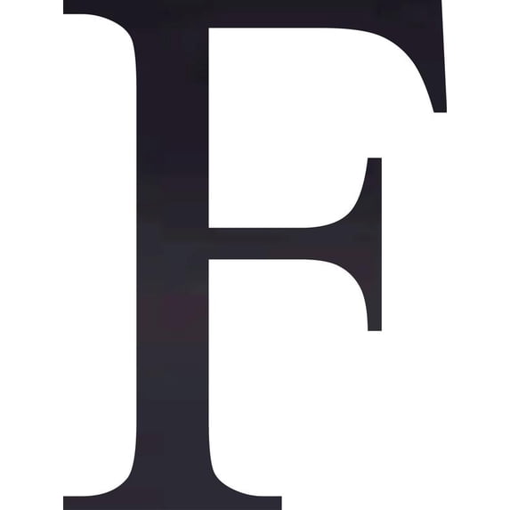Acrylic Letter F Times, 6'' Tall Transparent Black Acrylic Alphabet Letters, Choose Color Option