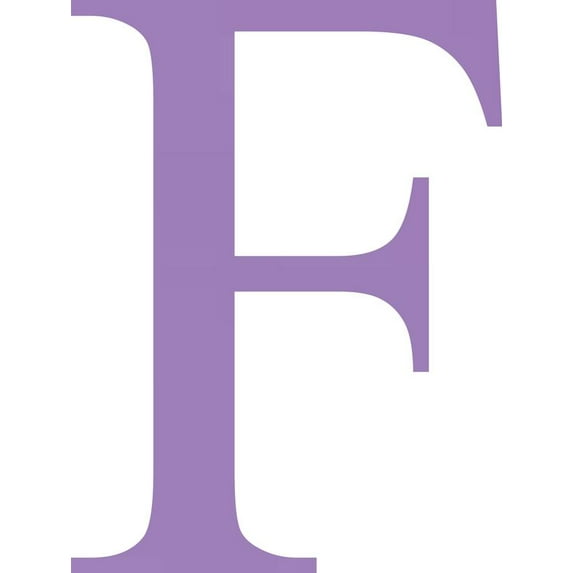 Acrylic Letter F Times, 8'' Tall Lavender Custom Acrylic Letters, Choose Color Option