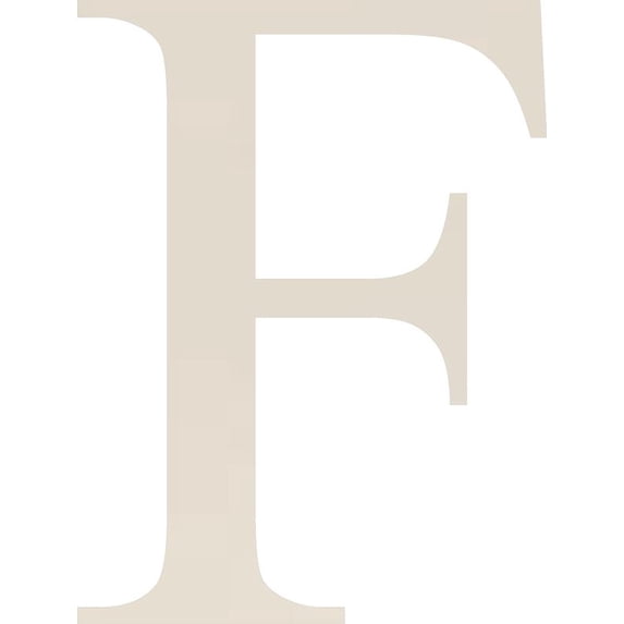 Acrylic Letter F Times, 8'' Tall White Custom Acrylic Letters, Choose Color Option