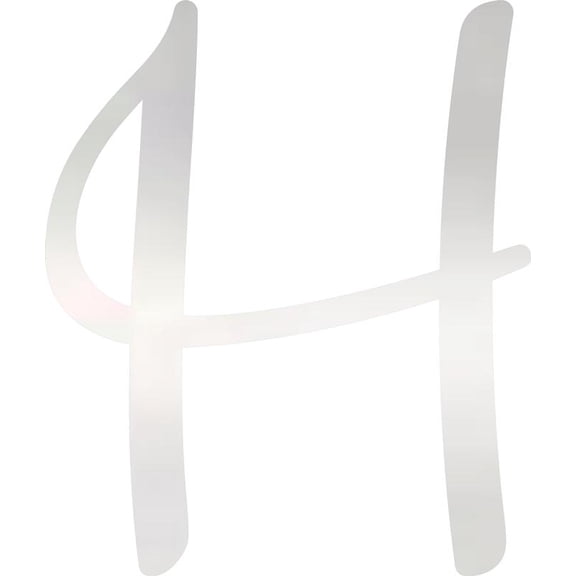 Acrylic Letter H Script, 3'' Tall Clear Alphabet Craft, Color Options