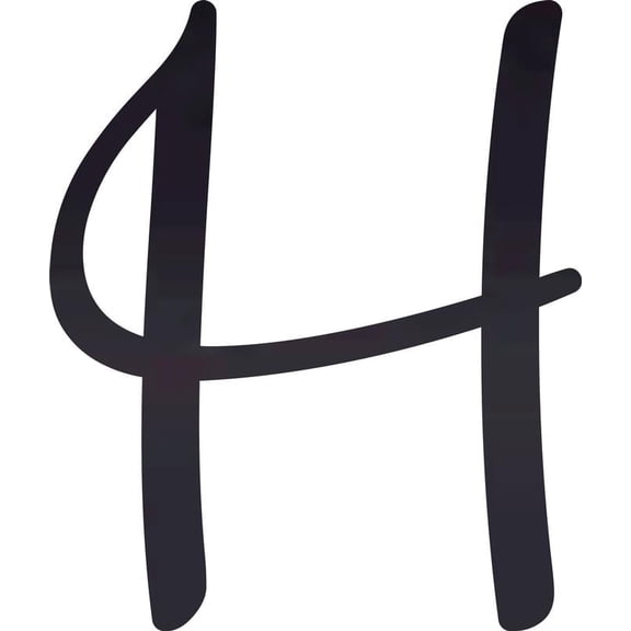 Acrylic Letter H Script, 3'' Tall Transparent Black Alphabet Craft, Color Options