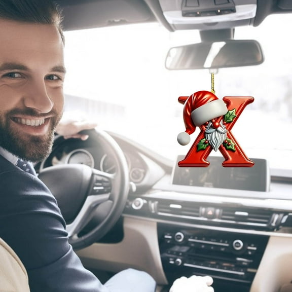 Acrylic Letter Hanging Ornaments, Flat Holiday Pendants for Christmas Trees and Parties