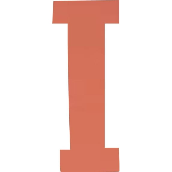 Acrylic Letter I Bold, 1'' Tall Pastel Coral Small Acrylic Plastic Letter, Color Choices, Reception