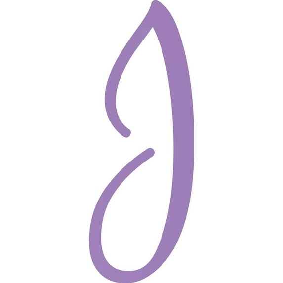 Acrylic Letter J Script, 3'' Tall Lavender Alphabet Craft, Color Options