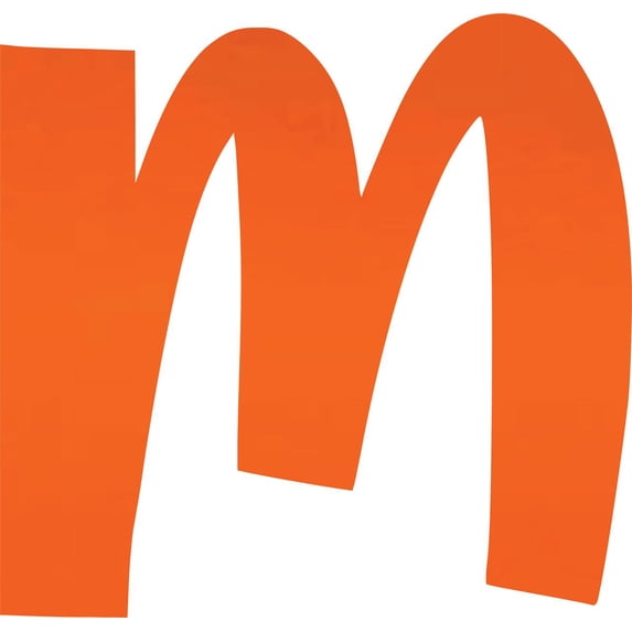 Acrylic Letter M Icebold, 3'' Tall Fluorescent Orange Wedding Acrylic Letters, Blank Color Options