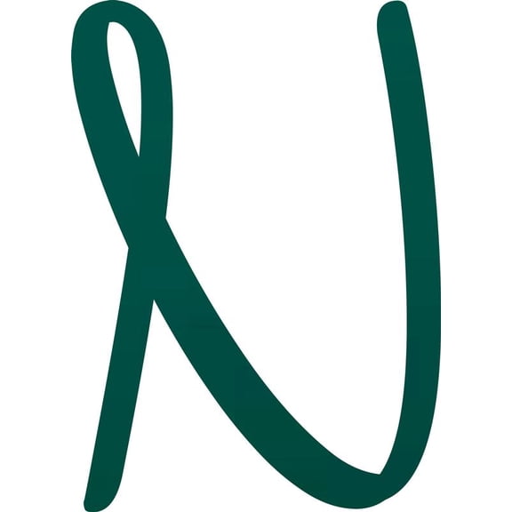 Acrylic Letter N Script, 3'' Tall Frosted Teal Alphabet Craft, Color Options